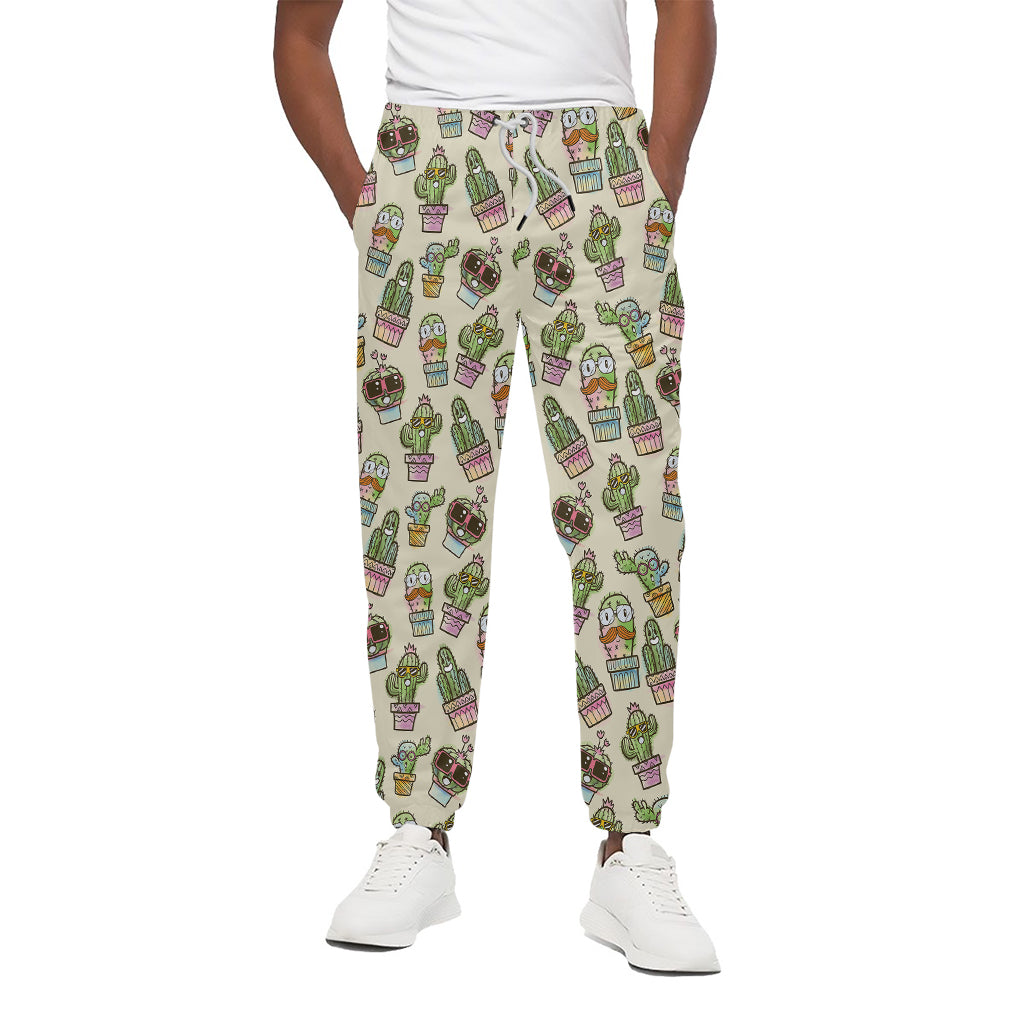 Cute Cartoon Cactus Pattern Print Cotton Pants