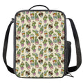Cute Cartoon Cactus Pattern Print Crossbody Lunch Bag