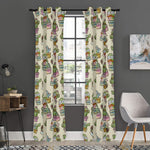 Cute Cartoon Cactus Pattern Print Curtain