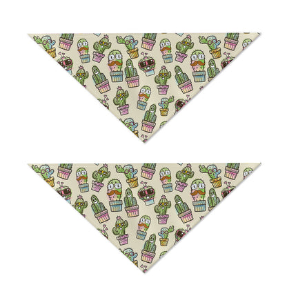 Cute Cartoon Cactus Pattern Print Dog Bandana