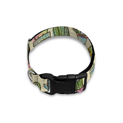 Cute Cartoon Cactus Pattern Print Dog Collar
