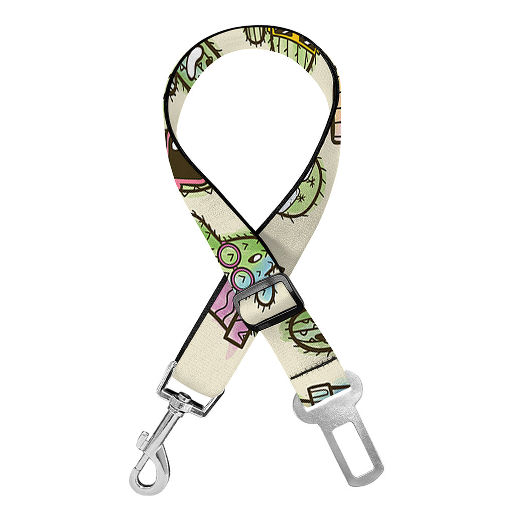 Cute Cartoon Cactus Pattern Print Dog Seat Belt