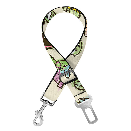 Cute Cartoon Cactus Pattern Print Dog Seat Belt