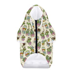 Cute Cartoon Cactus Pattern Print Dog Zip Up Hoodie