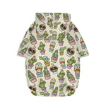 Cute Cartoon Cactus Pattern Print Dog Zip Up Hoodie