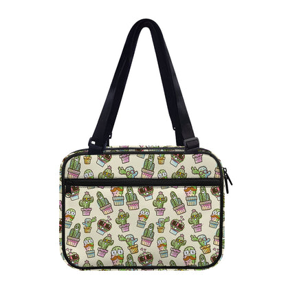 Cute Cartoon Cactus Pattern Print Double Strap Bible Bag