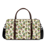 Cute Cartoon Cactus Pattern Print Duffle Bag