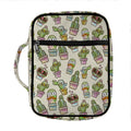 Cute Cartoon Cactus Pattern Print Front Pocket Bible Bag