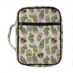 Cute Cartoon Cactus Pattern Print Front Pocket Bible Bag