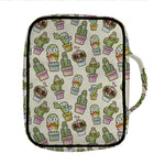 Cute Cartoon Cactus Pattern Print Front Pocket Bible Bag