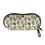 Cute Cartoon Cactus Pattern Print Glasses Case