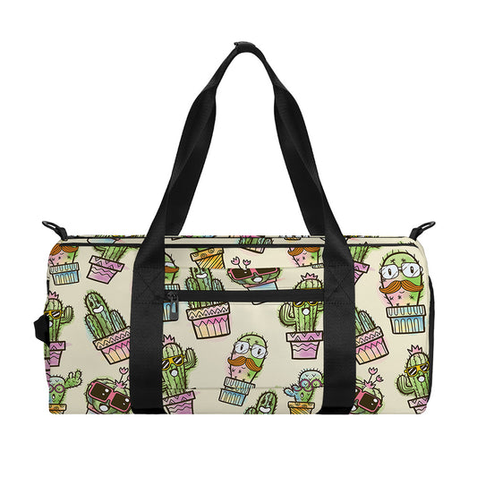 Cute Cartoon Cactus Pattern Print Gym Bag