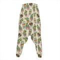 Cute Cartoon Cactus Pattern Print Hammer Pants