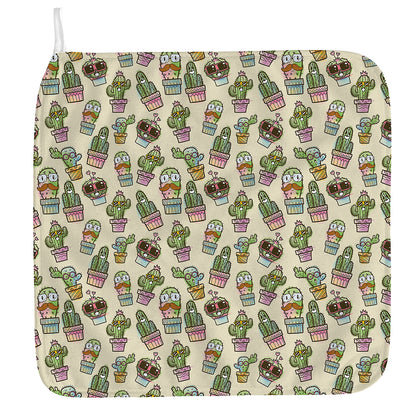 Cute Cartoon Cactus Pattern Print Hand Towel