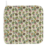 Cute Cartoon Cactus Pattern Print Hand Towel