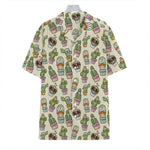 Cute Cartoon Cactus Pattern Print Hawaiian Shirt