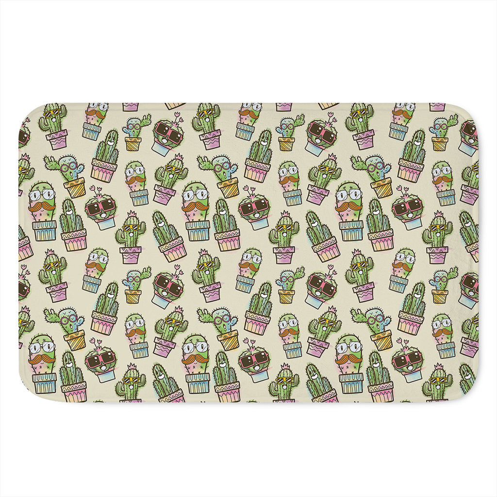 Cute Cartoon Cactus Pattern Print Indoor Door Mat