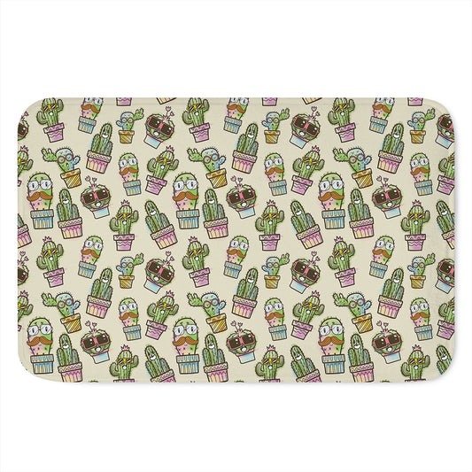 Cute Cartoon Cactus Pattern Print Indoor Door Mat