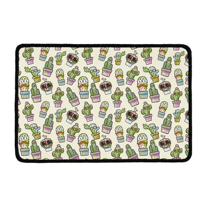 Cute Cartoon Cactus Pattern Print Kitchen Mat