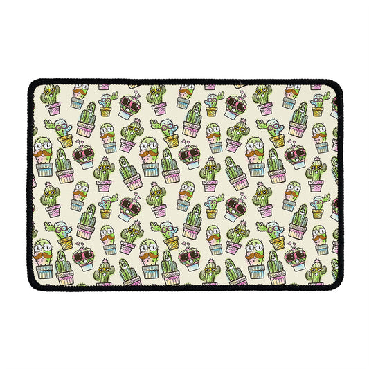 Cute Cartoon Cactus Pattern Print Kitchen Mat