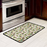 Cute Cartoon Cactus Pattern Print Kitchen Mat