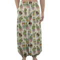 Cute Cartoon Cactus Pattern Print Lantern Pants