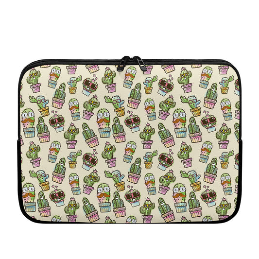 Cute Cartoon Cactus Pattern Print Laptop Sleeve
