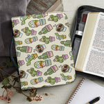 Cute Cartoon Cactus Pattern Print Leather Bible Cover