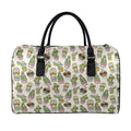 Cute Cartoon Cactus Pattern Print Leather Duffel Bag