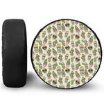 Cute Cartoon Cactus Pattern Print Leather Spare Tire Cover