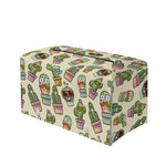 Cute Cartoon Cactus Pattern Print Leather Tissue Box Cover