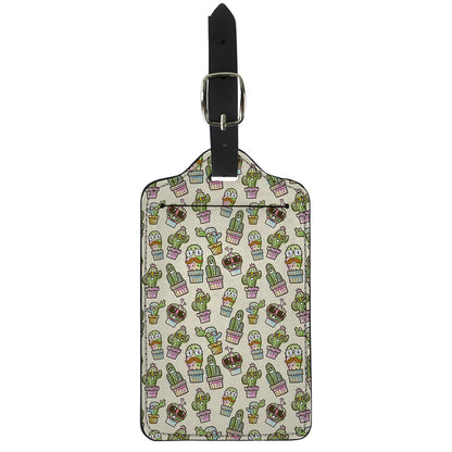 Cute Cartoon Cactus Pattern Print Luggage Tag
