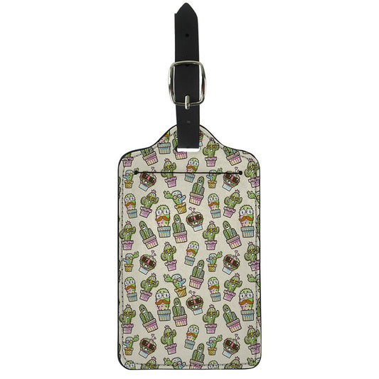 Cute Cartoon Cactus Pattern Print Luggage Tag