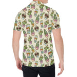 Cute Cartoon Cactus Pattern Print Men's Shirt