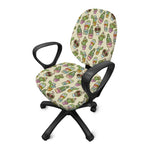 Cute Cartoon Cactus Pattern Print Office Chair Cover