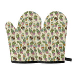 Cute Cartoon Cactus Pattern Print Oven Mitts