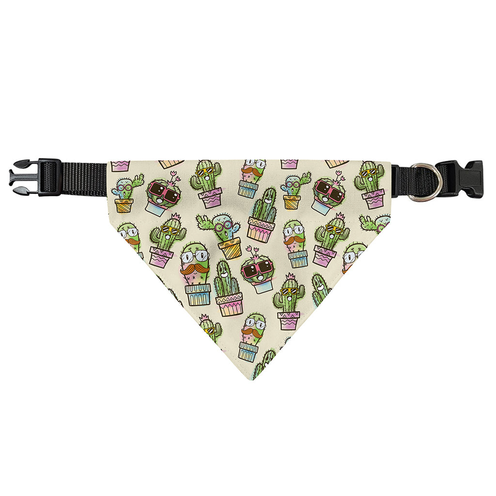 Cute Cartoon Cactus Pattern Print Over The Collar Dog Bandana