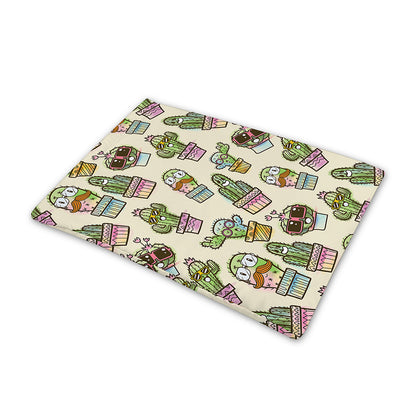 Cute Cartoon Cactus Pattern Print Pet Cooling Mat Cover