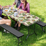 Cute Cartoon Cactus Pattern Print Picnic Table Cover