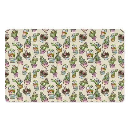 Cute Cartoon Cactus Pattern Print Polyester Doormat