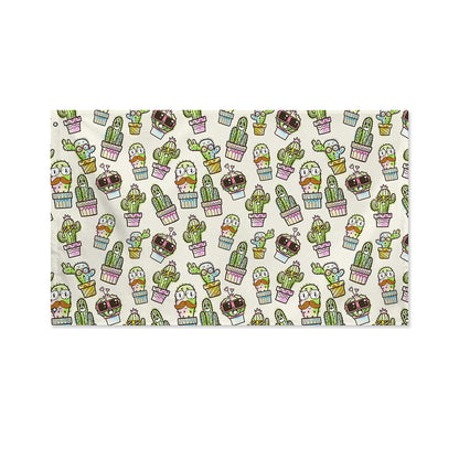 Cute Cartoon Cactus Pattern Print Polyester Flag