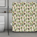 Cute Cartoon Cactus Pattern Print Polyester Shower Curtain
