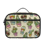 Cute Cartoon Cactus Pattern Print Portable Lunch Bag