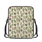 Cute Cartoon Cactus Pattern Print Rectangular Crossbody Bag