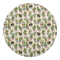 Cute Cartoon Cactus Pattern Print Round Blanket
