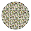 Cute Cartoon Cactus Pattern Print Round Floor Mat