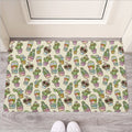 Cute Cartoon Cactus Pattern Print Rubber Doormat