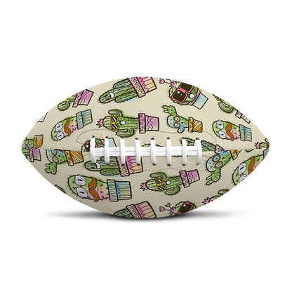 Cute Cartoon Cactus Pattern Print Rugby Ball