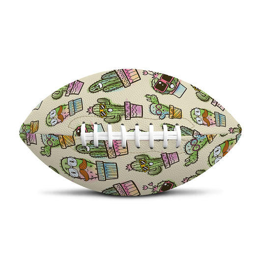 Cute Cartoon Cactus Pattern Print Rugby Ball