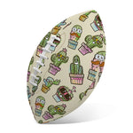 Cute Cartoon Cactus Pattern Print Rugby Ball